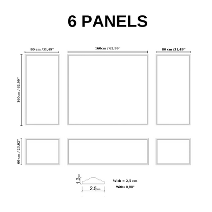 Decophia Panel Wall Molding Kit – Pre-Cut, Easy to Apply & Paintable (6 Panels)