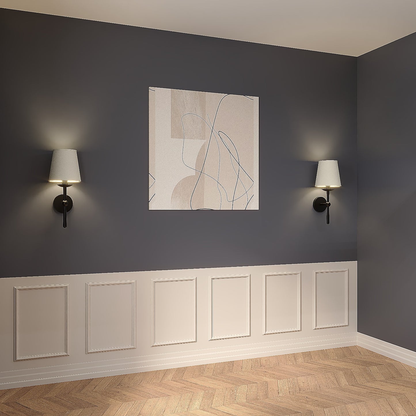 Decophia Panel Wall Molding Kit – Pre-Cut, Easy to Apply & Paintable (4 Panels)